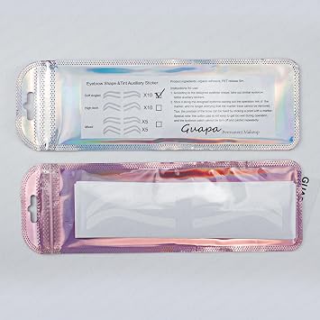 Guapa Disposable Eyebrow Design Stencil Airbrush Tint Stickers Easy Application Brow Tinting for Shaping Single Eyebrow Type Option with Shapes Available