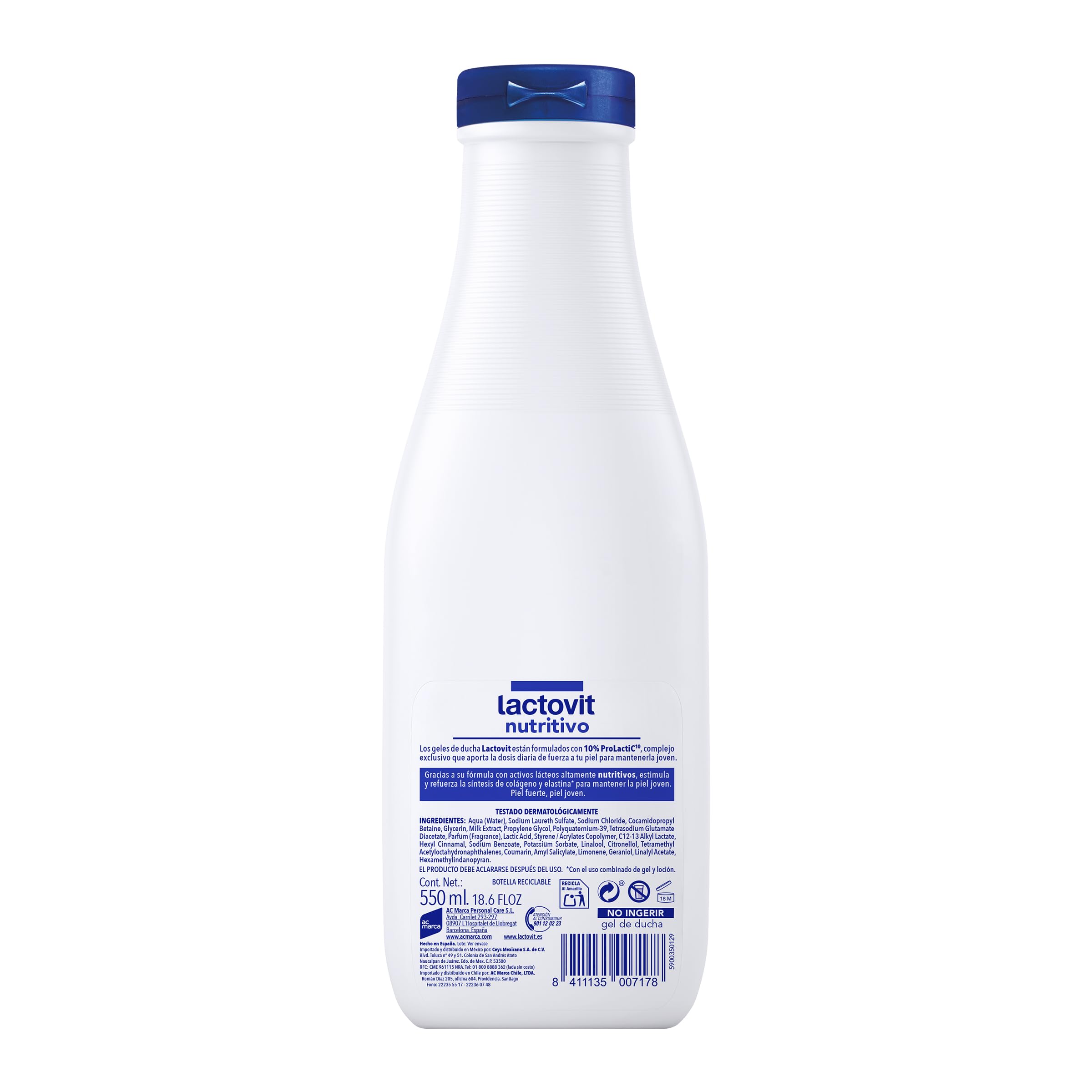 Lactovit Gel de Ducha Hidratante Nutritivo ProLactic10 para Piel Seca 550 ml