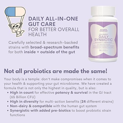 Miniatura 4 de CoLymph® Daily Synbiotic - 24 cepas mejoradas, 65 mil millones de UFC, prebióticos de alta potencia + probióticos | No lácteos, apoya la salud