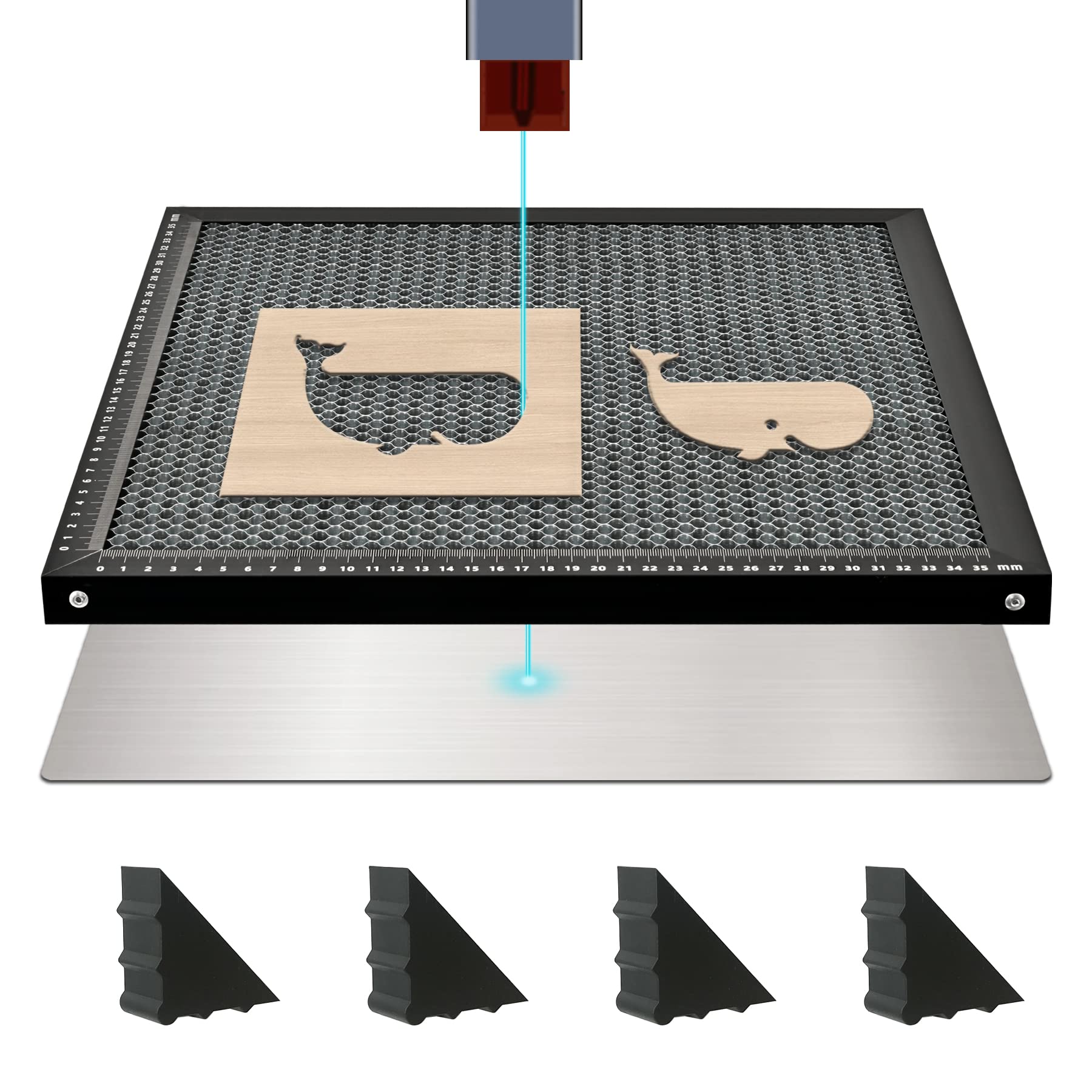Honeycomb Laser Bed 15.75"x15.75"x0.87" with Aluminum Panel, Honeycomb Working Table for Laser Cutter Engraver Table-Protecting, Fast Heat Dissipation, Smooth Edge Cutting (400mm x400mm)