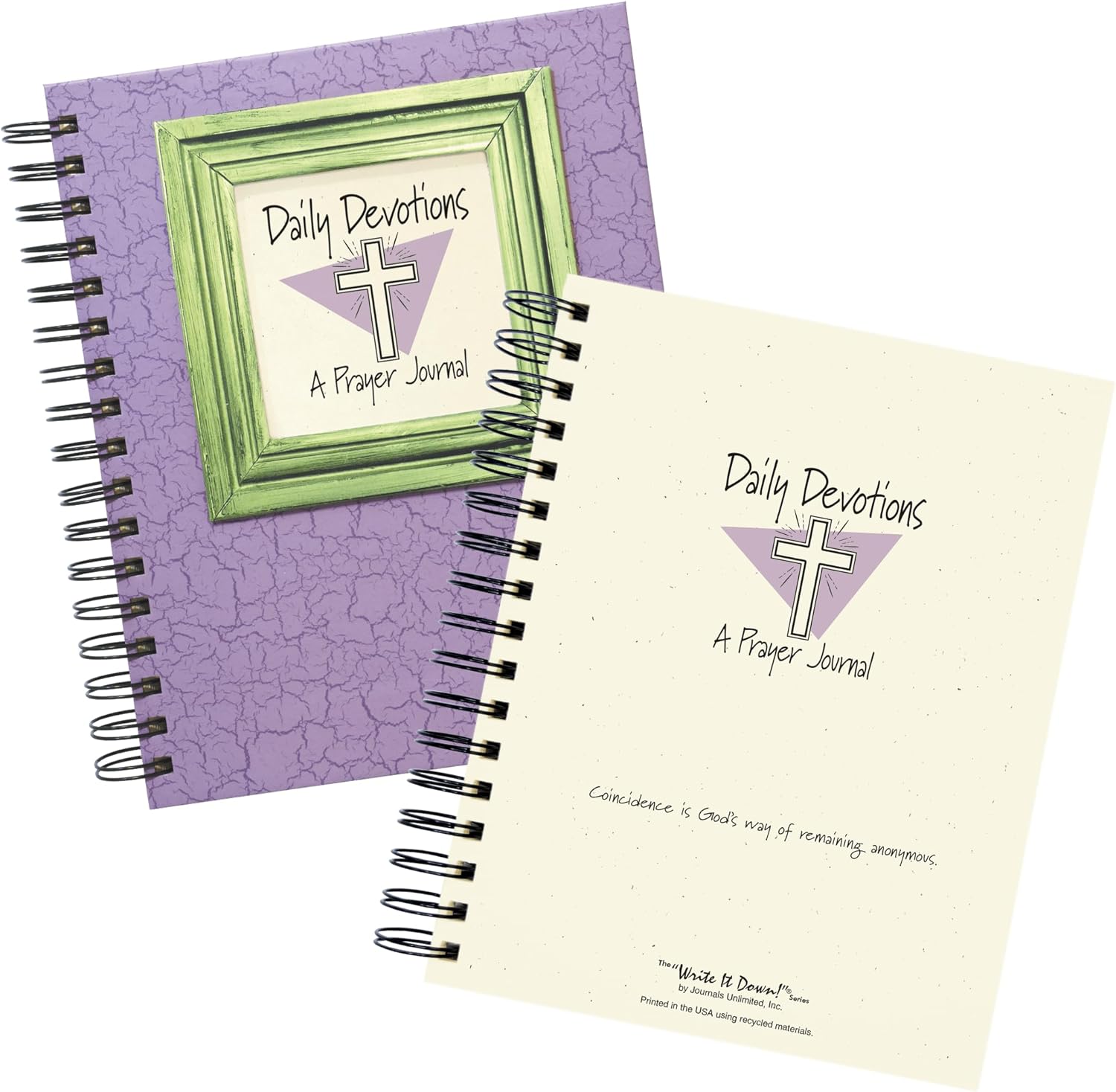 Write it Down Series by Journals Unlimited, Guided Journal, Daily Devotions, A Prayer Journal, Full-Size 7.5"x 9", Lilac Purple Hard Cover, Made in USA