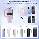 Water Bottle Phone Holder for MagSafe, Magnetic Holder with Adjustable Silicone Anti-Slip Strap for Stanley Cup Gym Accessories, for iPhone & AirPods Owala Simple Modern Water Bottle w/ 2×Metal Ring gallery image