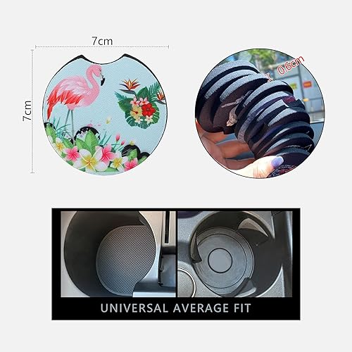 Miniatura 3 de Paquete de 12 posavasos de automóvil para portavasos  Lindos accesorios de automóvil de cerámica absorbente para interior de mujer, juego de