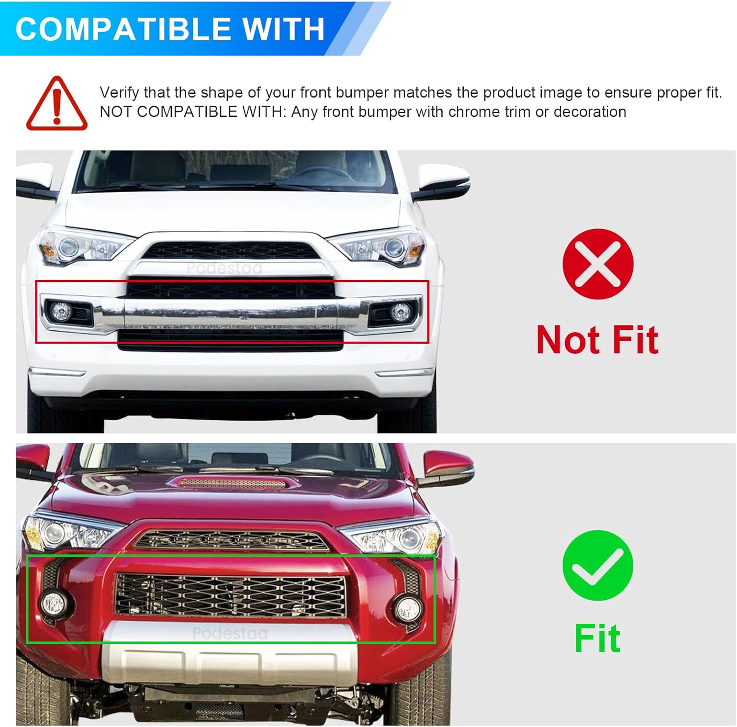 Front License Plate Bracket Holder for Toyota 4Runner 2014-2024 | Fits SR5, Trail, Venture, TRD Off-Road & TRD Pro, SUV Bumper Mount Frame | Replaces OEM# 5211435040 & TO1068130