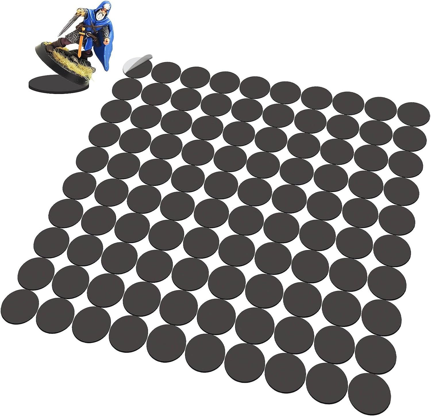 Miniature Magnetic Self-adhensive Round Bases for Wargames Flexible Sticky Magnets (Round 25mm-100pcs) image 2