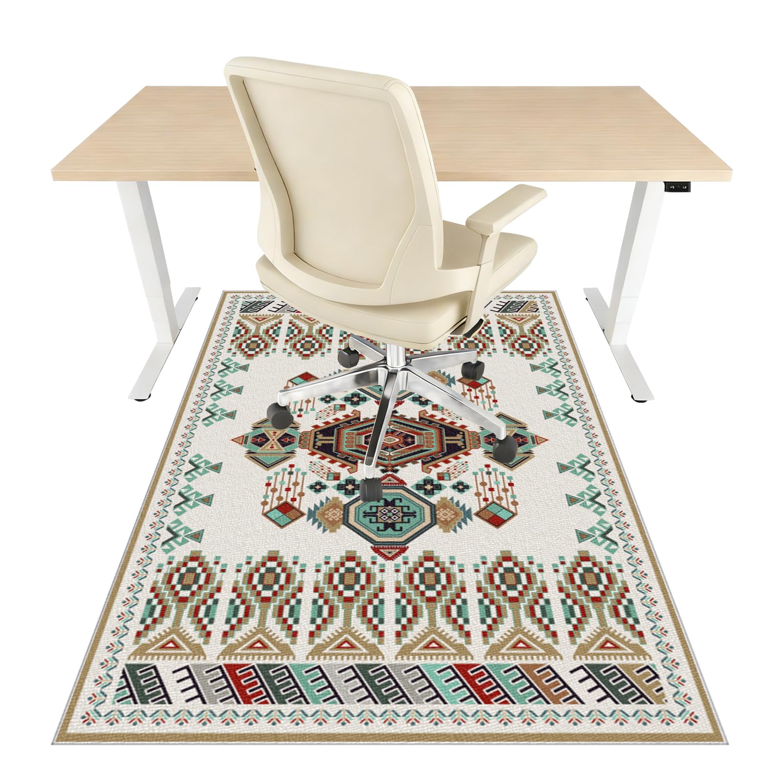 Office Chair Mat for Hard Floors, Heavy Duty Computer Desk Chair Mat for Carpet Floor Protector Mat for Office Chair, Rolling Chairs Mat Low-Pile Office Rug Non Slip Floor Mat for Office 80 x 120 cm