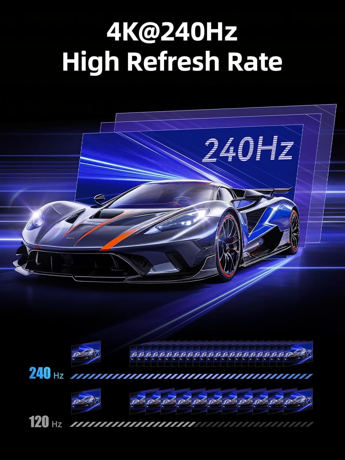 llano HDMI 2.1 Switch 8K@60Hz 3 in 1 Out mit IR Fernbedienung, Unterstützt 48Gbit/s, 4K@120Hz/ 240Hz, HDR10+, Dolby Atmos, CEC, Aluminiumlegierung Switch für Apple TV/PS5/Xbox/Roku/Fire Stick usw.