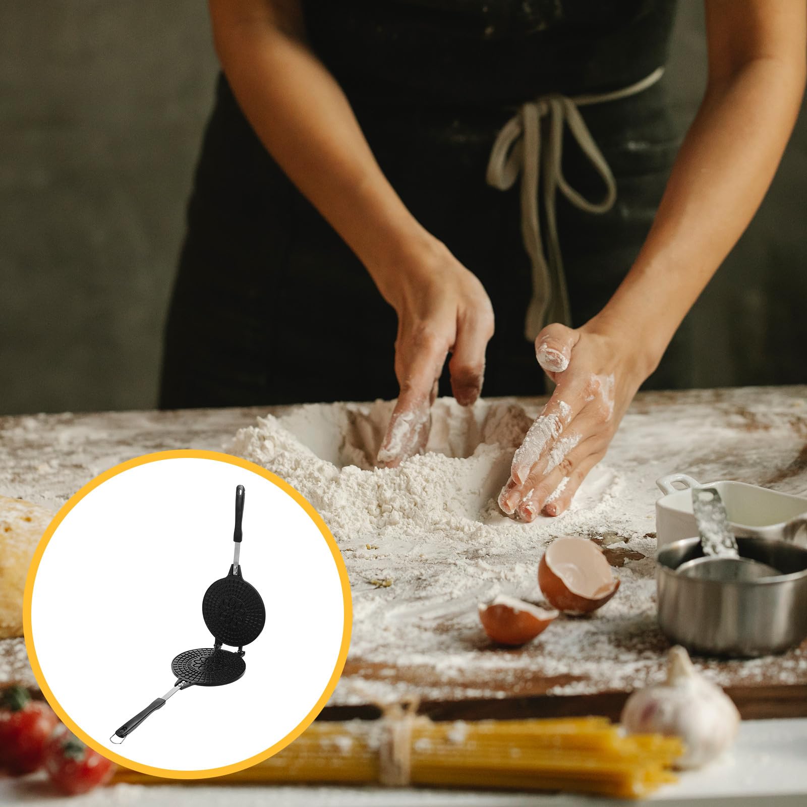 Ciieeo Molde Negro para Cocinar Rollitos de Huevo y Conos de Helado Superficie Lisa Antiadherente para Cocina en Casa o Barbacoa
