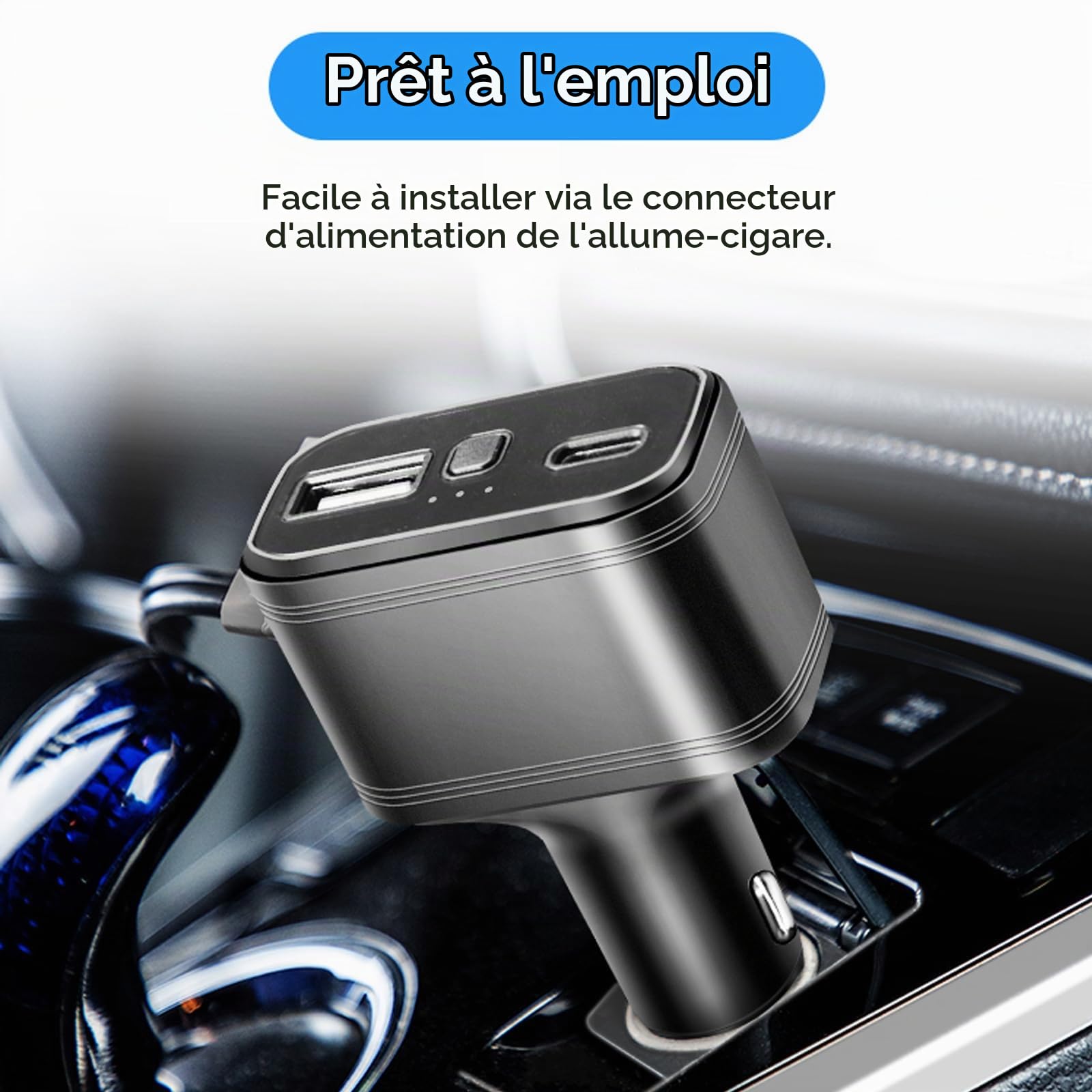 Zeerkeer Traceur GPS 4G LTE sans ABO, Double Allume-Cigare USB, Localisateur GPS de Voiture, Chargeur de Téléphone, Transmetteur de Suivi avec App Gratuite