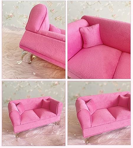 Miniatura 5 de Caja de almacenamiento para sofá, casa de muñecas, sofá, joyero, rosa, vintage, miniatura, aretes, collar, pulsera, caja de almacenamiento