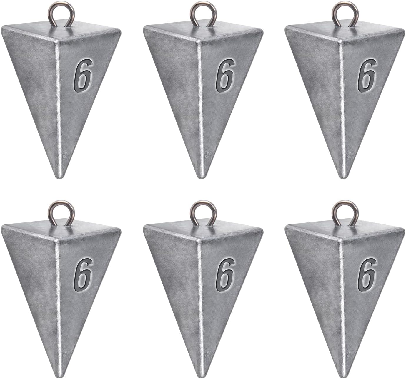 Alwonder Pyramid Sinkers Fishing Weights Fishing Sinkers, Saltwater Freshwater Lead Fishing Weight Sinker for Ocean Surf Fishing Gear Catfish Tackle 1oz 2oz 3oz 4oz 5oz 6oz 8oz 10oz 12oz 16oz 32oz