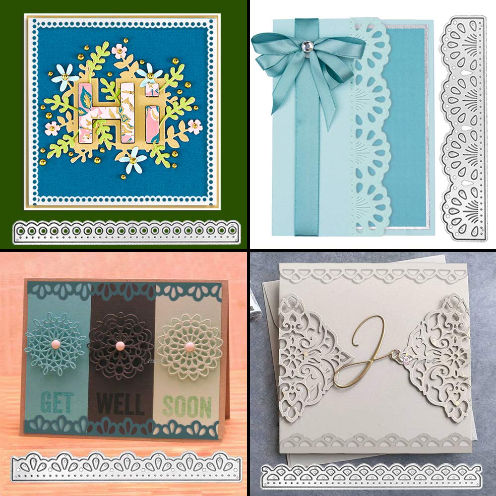 Fustelle Stencil Per Biglietti Auguri - Set 9 Pezzi Acciaio Carbonio, Merletto E Scrapbooking - Foto 9