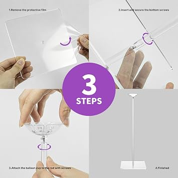 2 Pack Clear Acrylic Tabletop Balloon Stand Kit