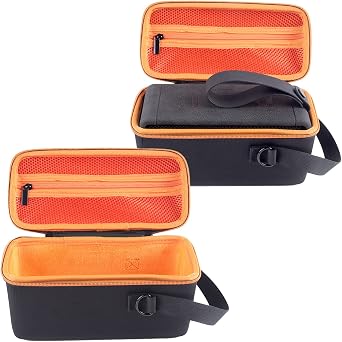 Case Bag for Marshall Middleton Portable Bluetooth Speaker,Middleton Hard EVA Carrying Case Shoulder Bag w/Extra Mesh Pocket for Cable and Accessories(Black + Orange)