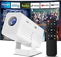 Vista 8 de Mini proyector, proyector portátil compatible con 4K, proyector de películas para exteriores Full HD 1080P con WiFi6 y Bluetooth