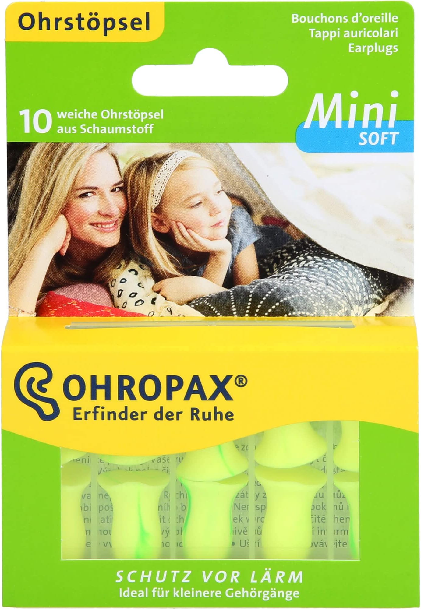 Mini Soft Earplugs, Anatomically Shaped in-Ear Plugs, for The Small Ear Canal and for Children, Made of Foam, for Relaxing, Sleeping and Listening to Music, Pack of 10 (17296)