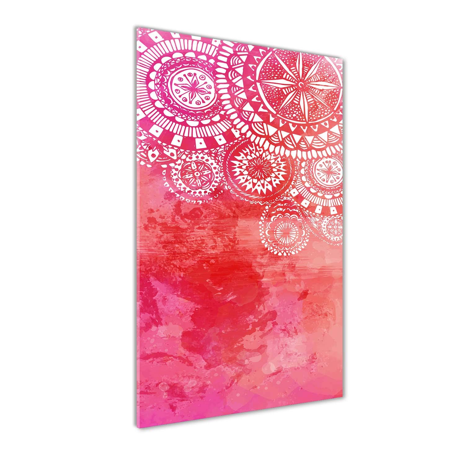 Mural Art en Verre Acrylique 60x120 - Haute Brillance Ornements Rose