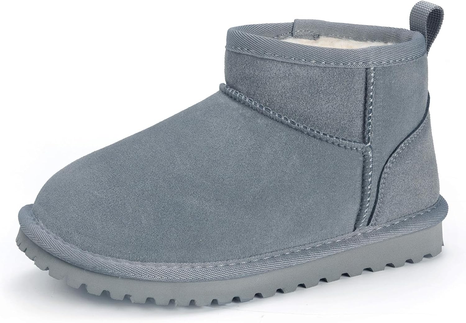 Mishansha Kids Winter Snow Boots Boys Girls Warm Faux Fur Lined Suede Ankle Booties Water-Resistant Anti-Slip for Toddler Little Kid Big Kid