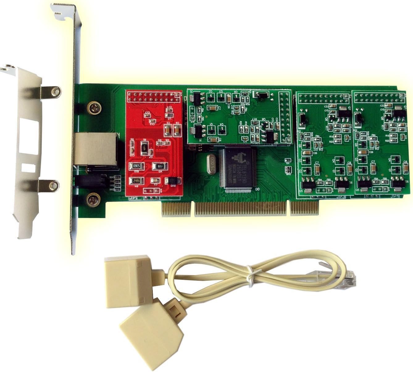 Asterisk Card TDM400P with 1 FXO+3 FXS Ports,PCI Interface,with Low Profile For 2U server,For VoIP Phone Appliance IP PBX Solution