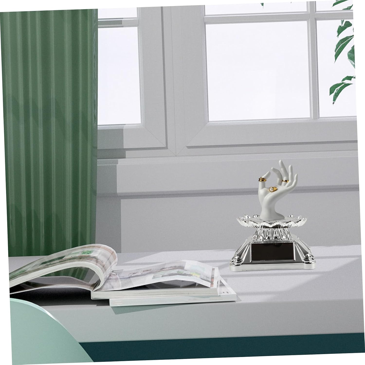 360degree Rotating Display Stand for Jewelry Automatic Motorized Turntable Led Lights Low-Noise Display for Home Use