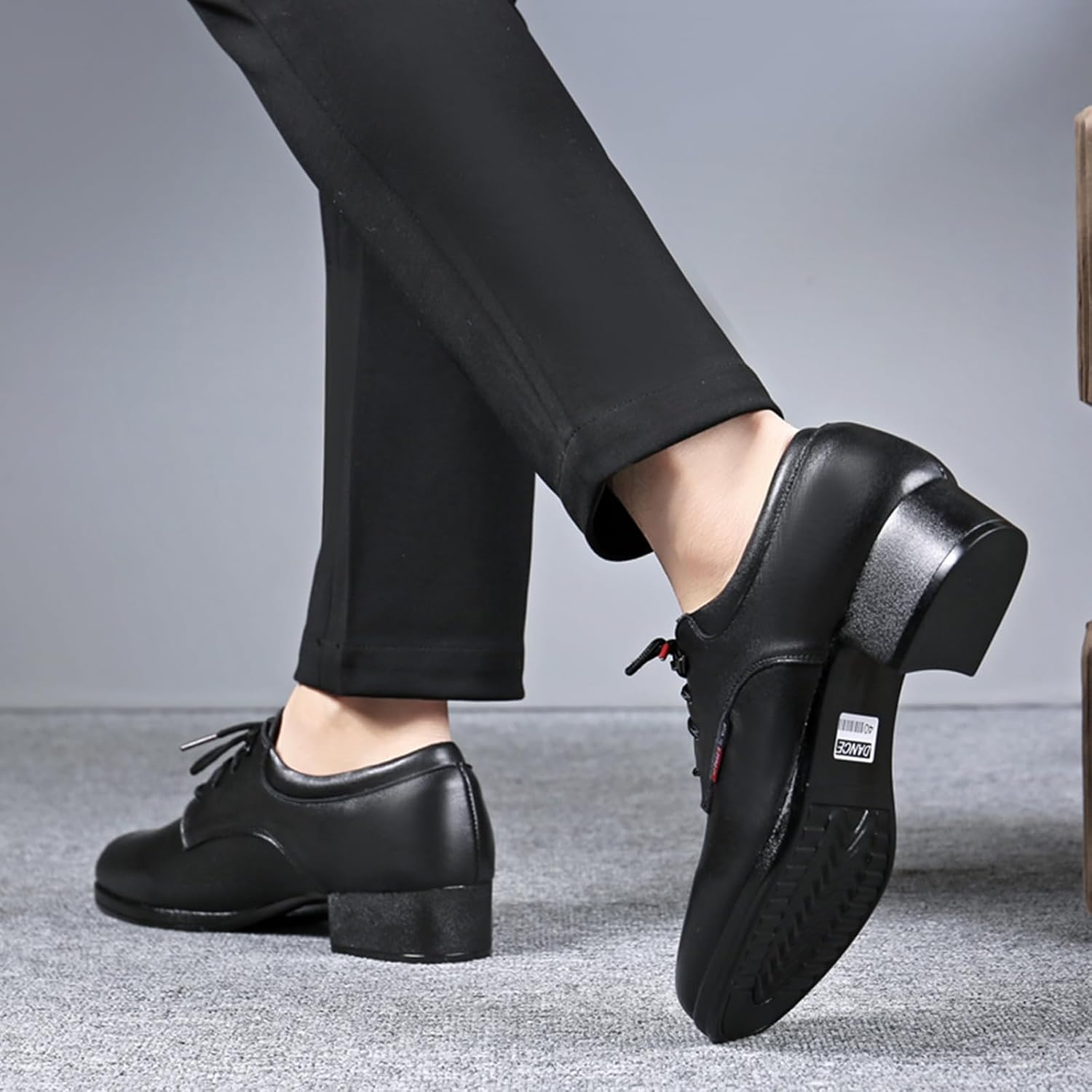 Modern Dance Shoes for Mens Low Heel Lace-Up Shoes Anti-Slip Comfortable