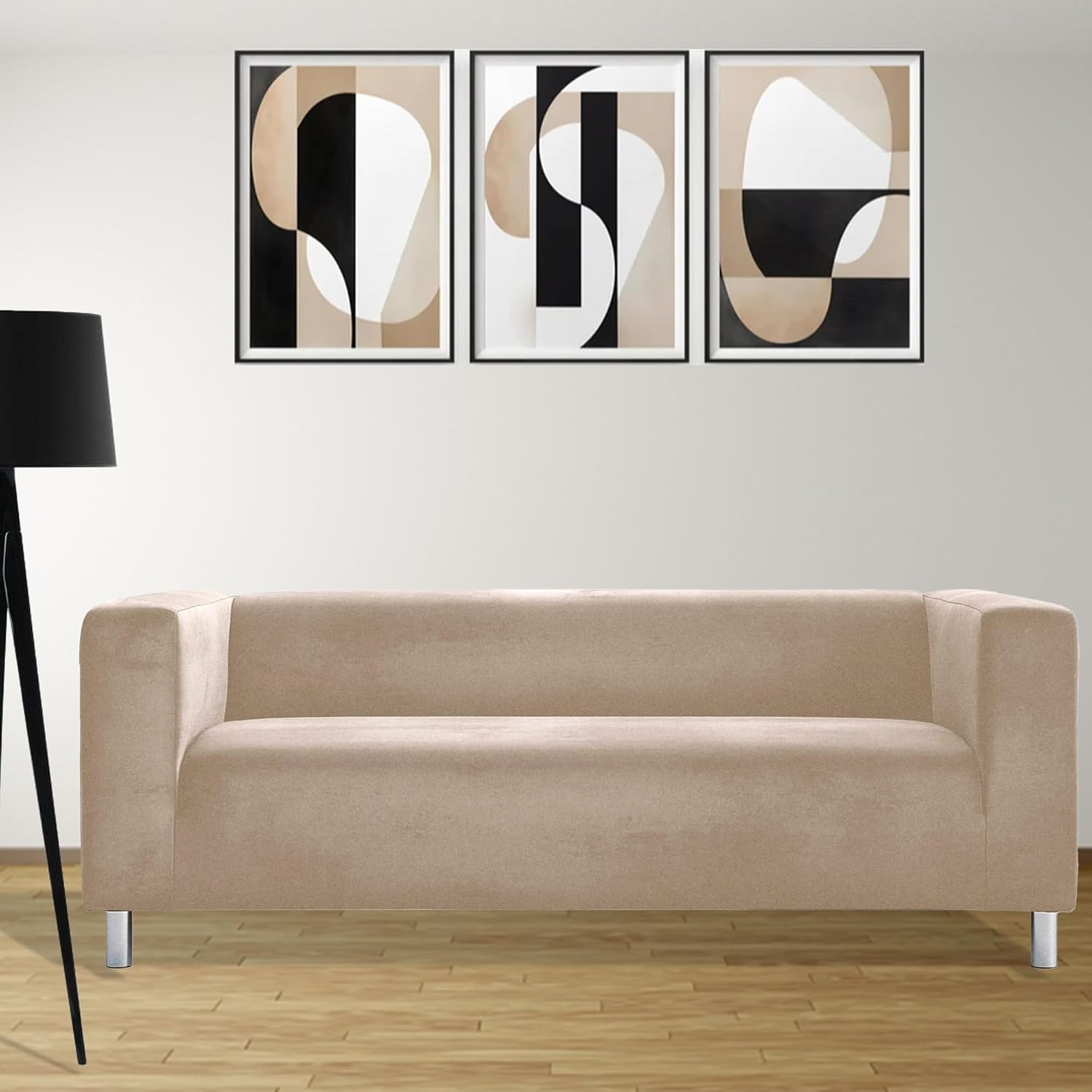 Cosy Burrows Klippan 2-Seater Replacement Sofa Cover Velvet Fabric │ Loveseat Cover │Made-to-Measure Slipover Cover for IKEA KLIPPAN 2-seat (180cm) Sofa (Champagne) - Image 2