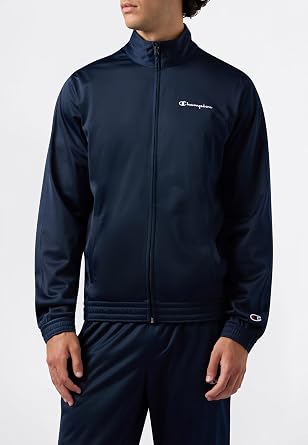 CHAMPION Men's Fleece tracksuit, set of full-zip sweater and joggers, front pockets and printed logo, drawcord waistband and side pockets on pants