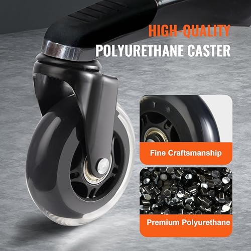 Miniatura 3 de VEVOR Ruedas giratorias, 4 pulgadas, juego de 4, capacidad de 1760 libras, ruedas de vástago roscado con freno AB de doble bloqueo de seguridad,
