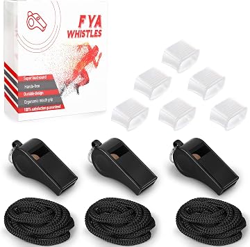 Fya Whistle with Lanyard and Mouth Grip, Super Loud Sports Whistles, Perfect for Coaches, Referees, Emergency, Lifeguard, Survival, Outdoor