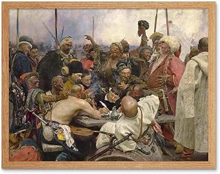 Wee Blue Coo Ilya Yefimovich Repin Cossacks Old Master Painting Art Print Framed Poster Wall Decor 12x16 inch