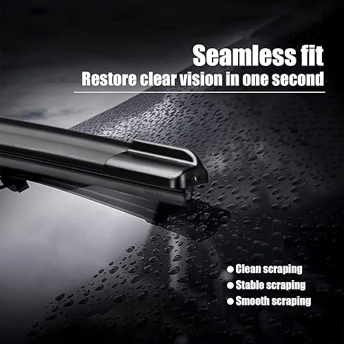 Miniatura 3 de Pack-4 Repuesto de limpiaparabrisas de 26 pulgadas, repuesto de limpiaparabrisas de automóvil negro, de silicona universal, sin marco, para la