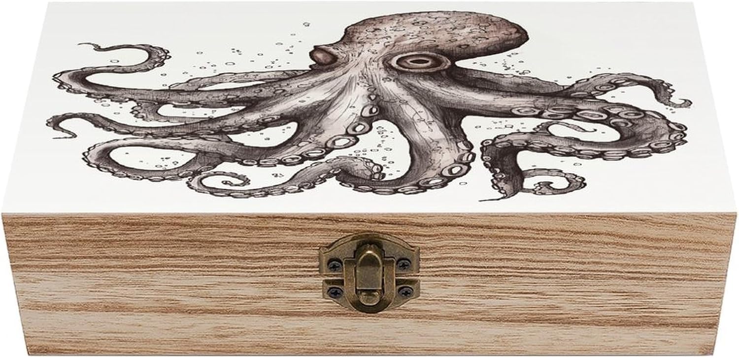 Wooden Box with Hinged Lid Vintage Storage Box Wood Keepsake Boxes