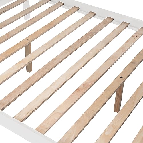 Miniatura 191 de Merax Litera de escalera individual sobre matrimonial con nido, escalera de almacenamiento y barandilla de longitud completa, litera de