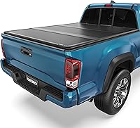 Vista 16 de oEdRo Cubierta Tonneau suave de triple pliegue para caja de camioneta en la parte superior compatible con Toyota Tacoma 2016-2023 con cama de 6