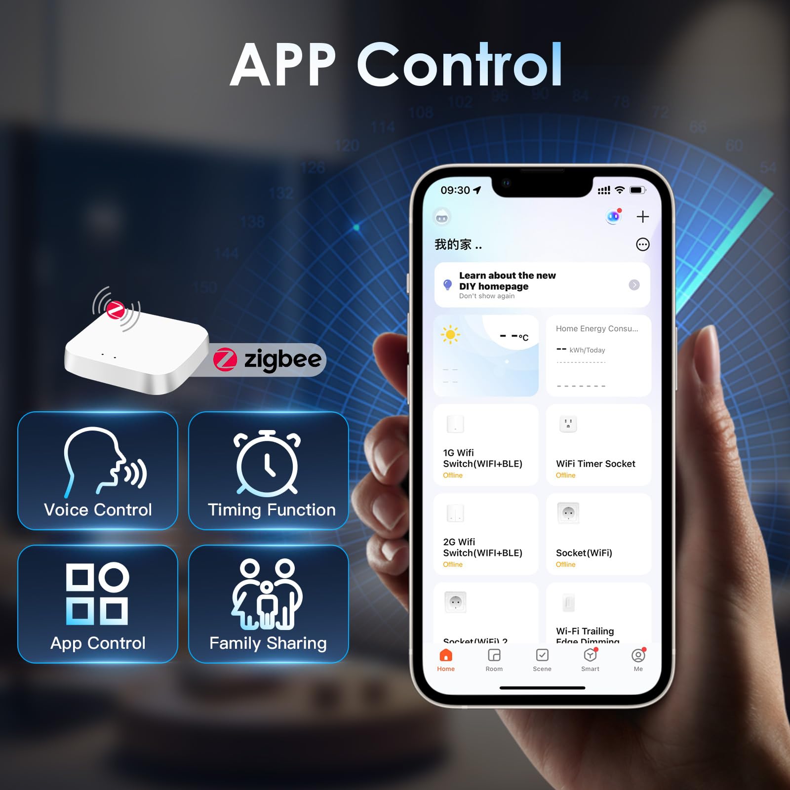 BSEED Smart Zigbee Interruptor 1 Gang 1 Vía Compatible con Alexa y Google Home,Smart Interruptor Marco de PC con Función de Temporizador(Requiere Gateway Hub y Cable Neutro),Blanco