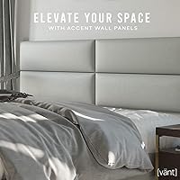 Vista 3 de Vänt - Paneles tapizados de pared, cabeceros de pared tamaño QueenMatrimonial, color marfil boucle, juego de 4 paneles