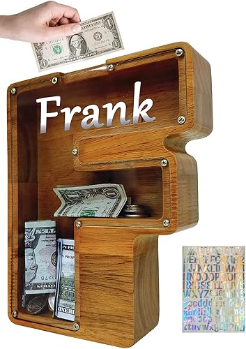 Miniatura 59 de Alcancías de Letras de Madera Extra Grandes de 12" - Alcancías para Niños y Niñas, Bancos de Dinero del Alfabeto con Inicial R - Banco de Monedas