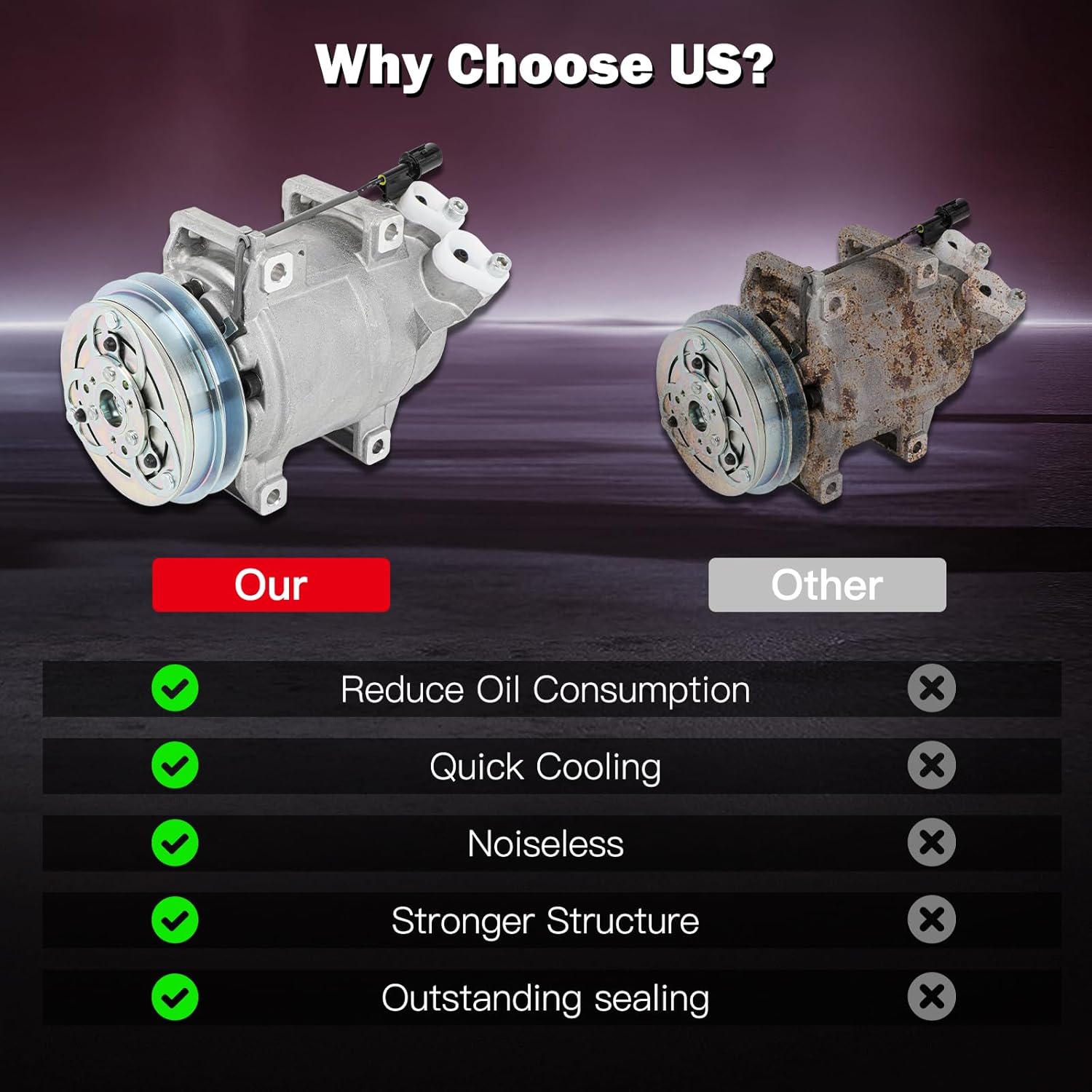 cciyu Air Conditioning Compressor Fit for Mitsubishi L200 2.4L 2008-2015 2.5L 2008 Replaces AC Compressor for Car
