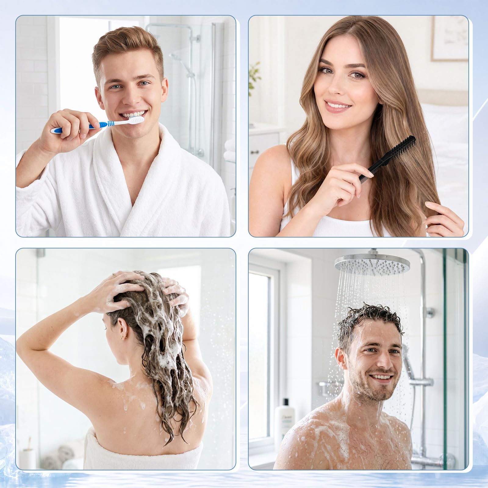Kit di articoli da toeletta da viaggio, kit di igiene personale 5 | Con spazzolino da denti, dentifricio, shampoo, pettine, sapone, confezionati singolarmente per gli ospiti, hotel, campeggio