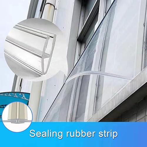 Miniatura 4 de Toldo para ventana, toldo para puerta delantera al aire libre, patio, cubierta de policarbonato silenciosa, protección contra la lluvia y la nieve,
