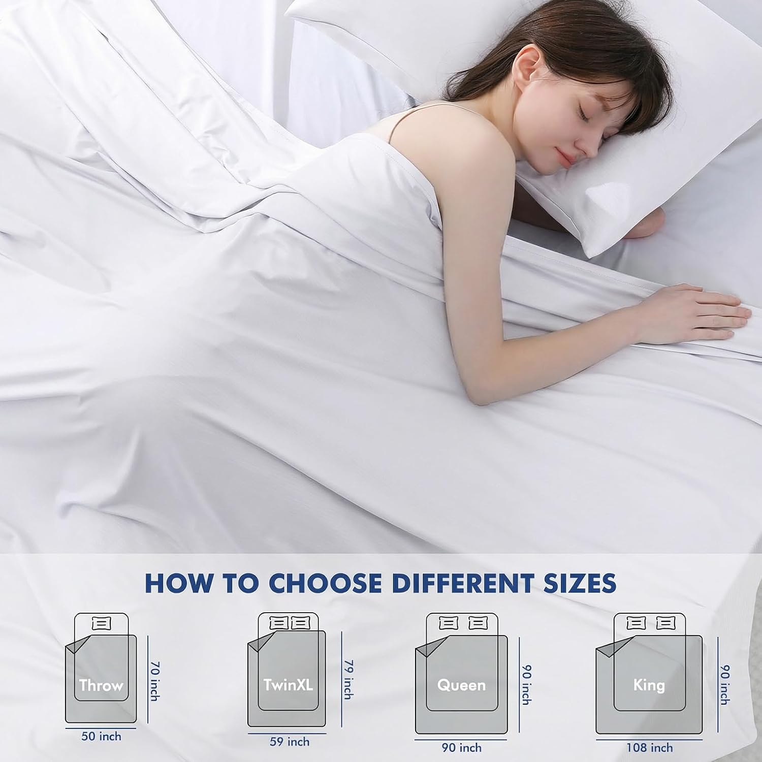 Elegear Silver-Infused Cooling Blanket for Hot Sleepers, King White | Arc-Chill® 3.0 Q-Max>0.5 Cool Fiber; Lightweight, Breathable Comfort with Odor Reduction & Hypoallergenic for Night Sweats
