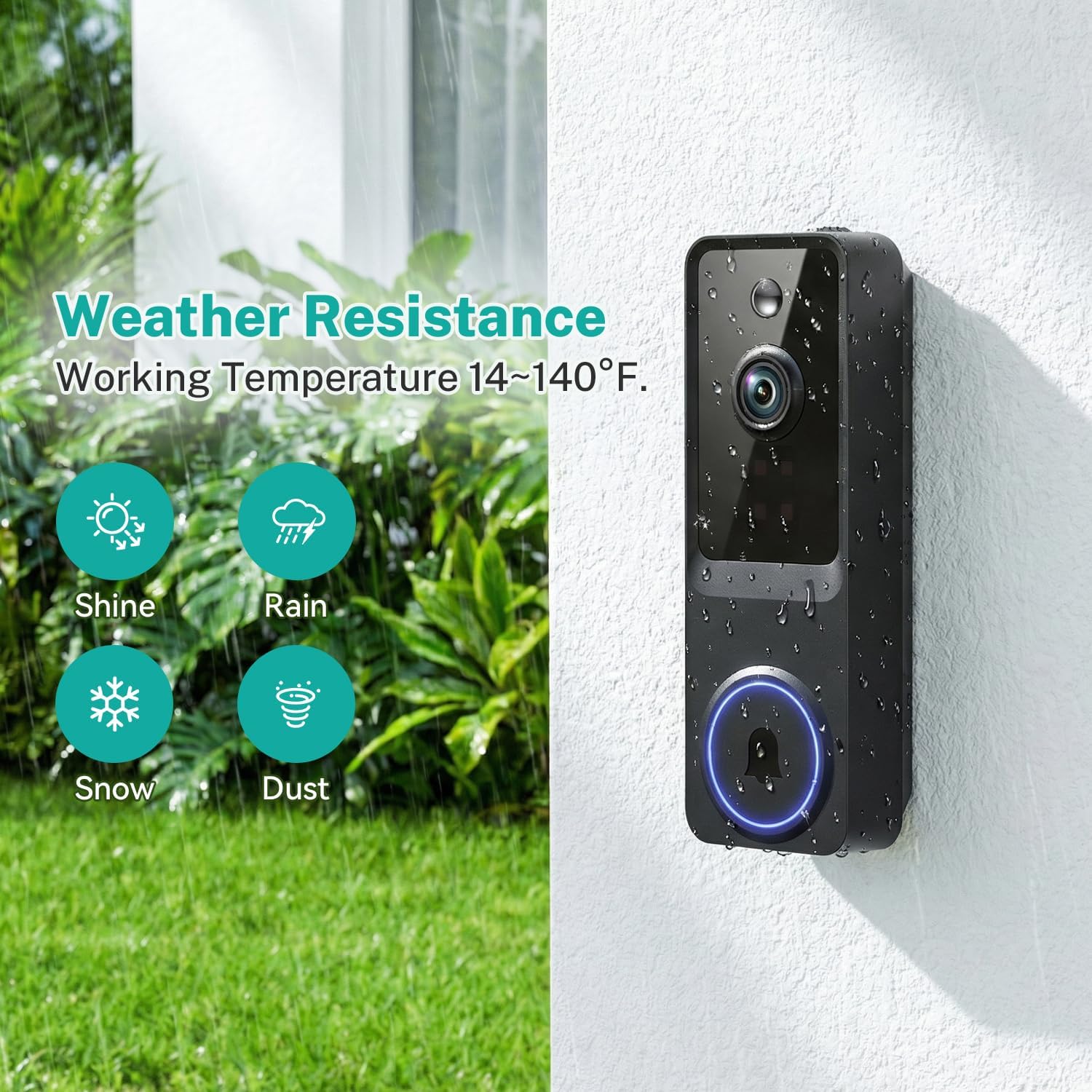 1080P Smart Wireless Video Doorbell Camera with AI Motion Detection, Night Vision, Two-Way Talk, Cloud Storage, Indoor/Outdoor Surveillance, Battery Powered, 2.4GHz Wi-Fi 9