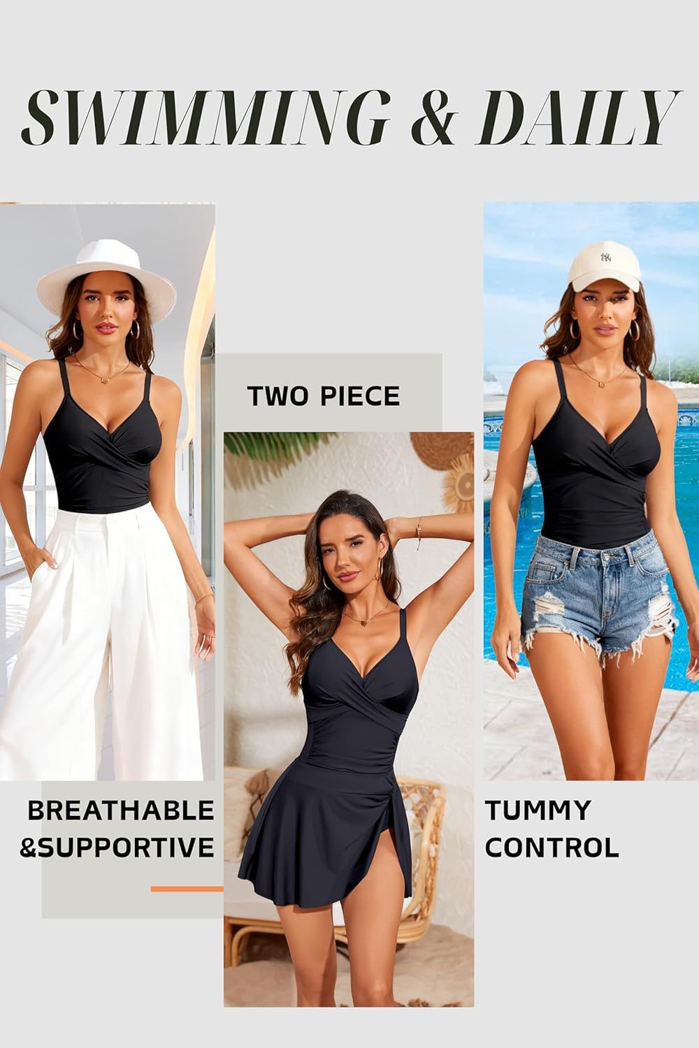 Women's One Piece Swimsuit and Swim Skirt Tummy Control Modest Swim Suits 2026 Slimming Bathing Suit - Image 6