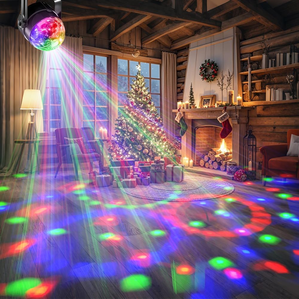 2-Piece Set of Party Lights, Voice Controlled Flash with Remote Control, Disco Ball Lights, DJ Strobe Lamp, Wedding Bars, KTV Karaoke/New Year's Eve Halloween Christmas Decorations.