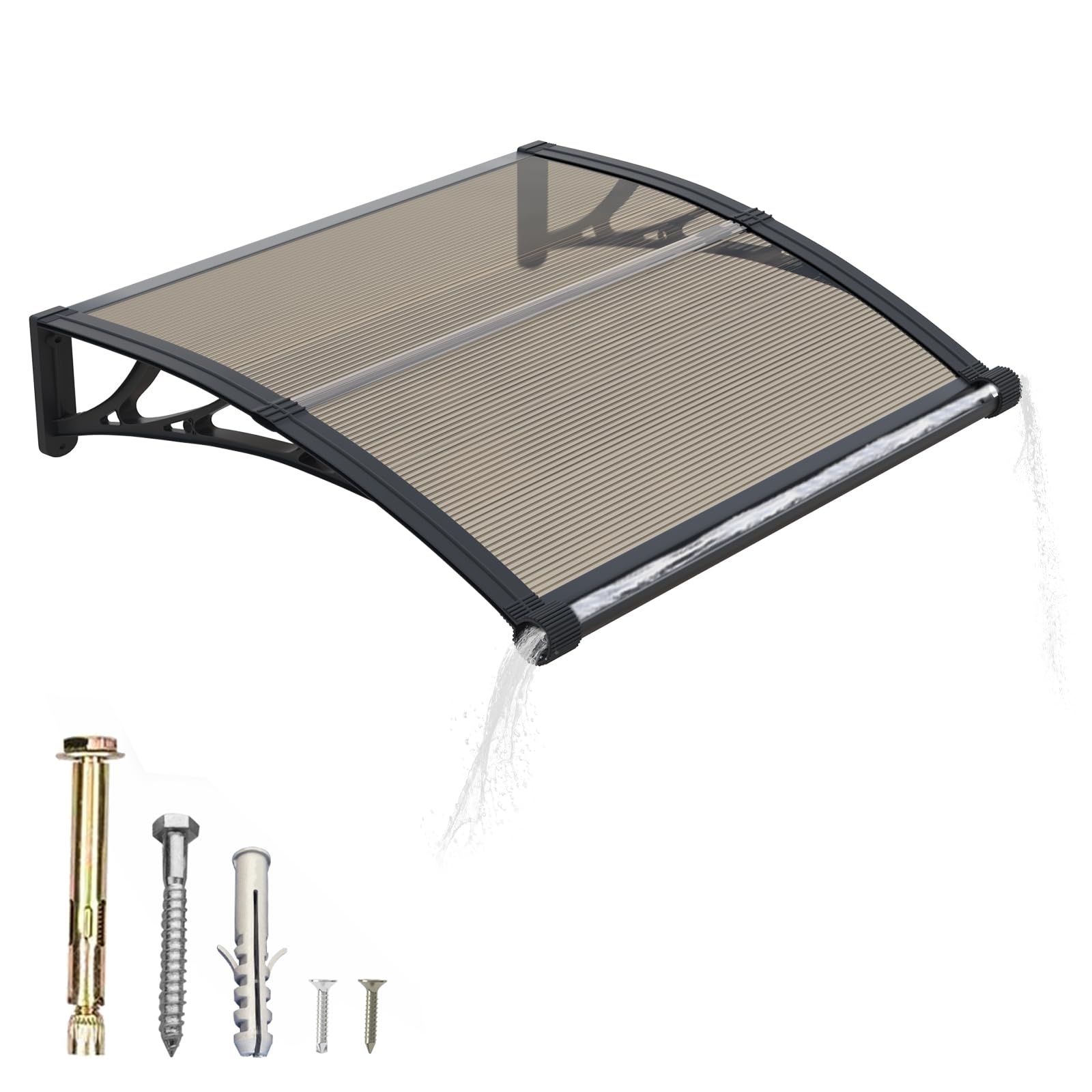 Door Canopy Outdoor 120x80cm UV & Rain Proof Roofing Canopies for Porch