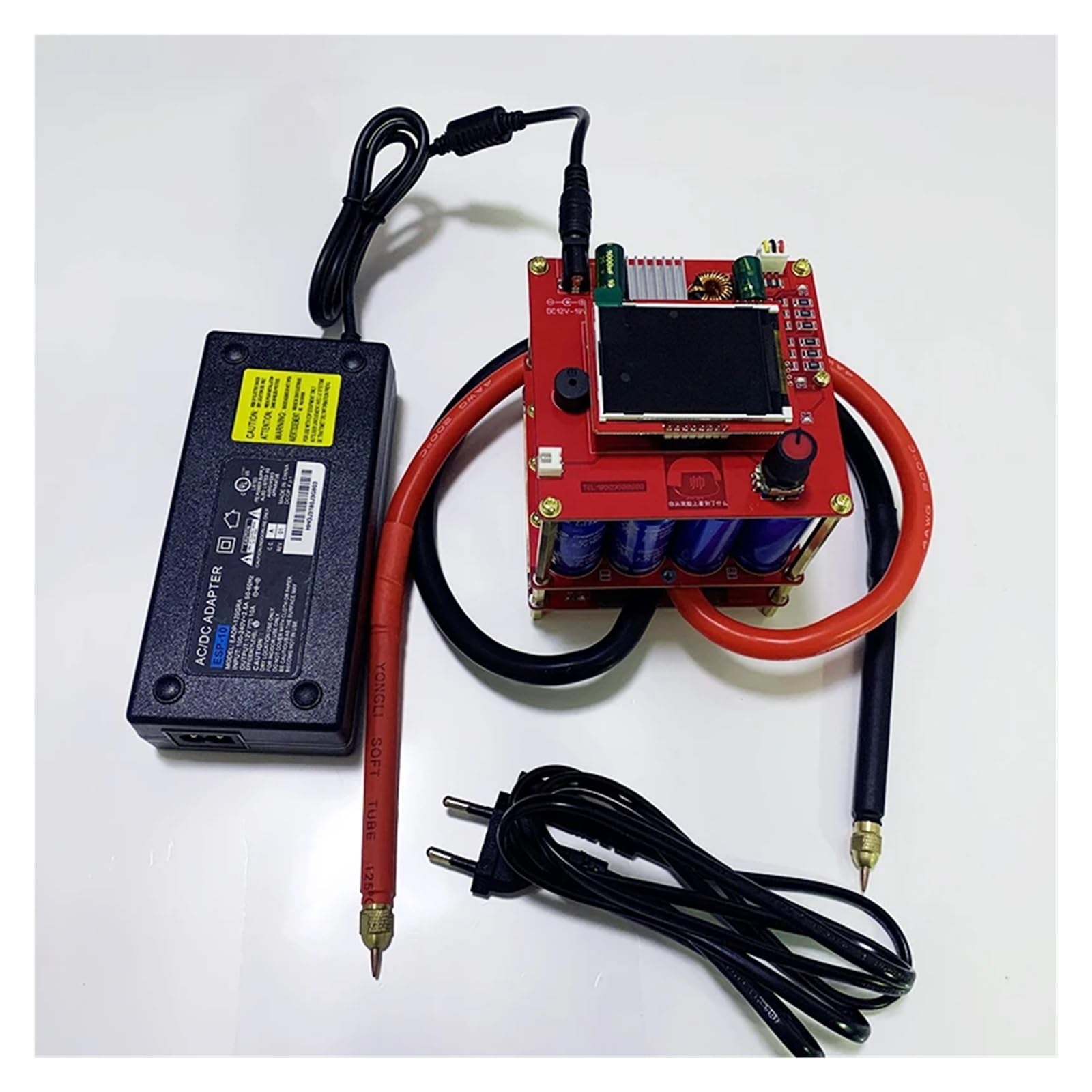 Zgrzewarka punktowa akumulatorowa, 5.4V 400F kondensator zgrzewarka punktowa, DIY LED przenośna zgrzewarka punktowa zestaw półautomatyczne narzędzia spawalnicze 0.25mm 18650 akumulator do przemysłoweg