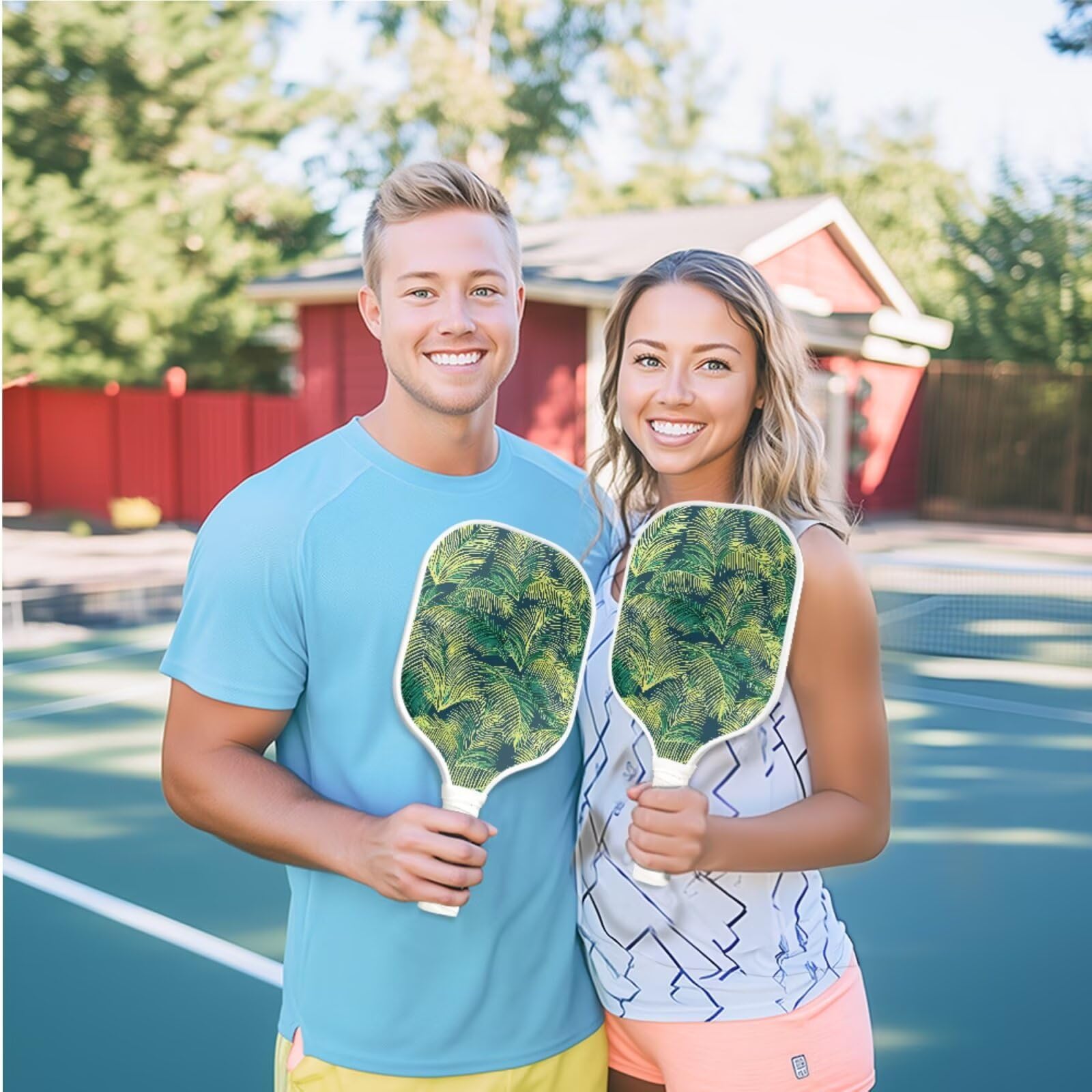Set di racchette da pickleball 2 in 1 con superficie in fibra di vetro, ideale come regalo per principianti