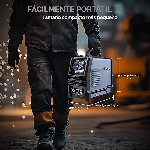 Miniatura 8 de Soldador MIG 140A, MIGVAN 110V Flux Core MIG/Stick/Lift TIG 3 en 1 máquina de soldadura con pantalla digital LED grande, inversor IGBT soldador
