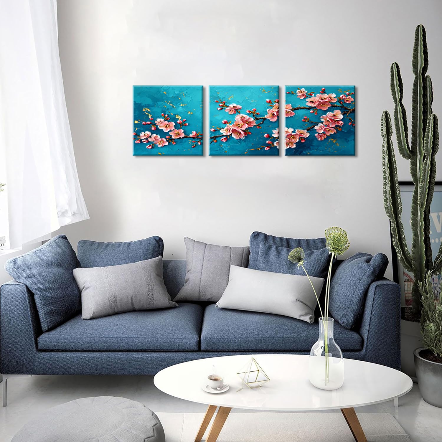 Blumen Leinwandbild-Set - 3-teilige Wanddekoration Für Wohnzimmer & Schlafzimmer