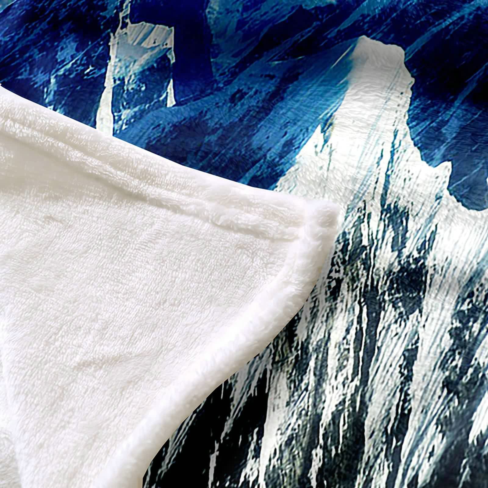 Aeici Couverture Polaire, Couverture Enfant Imprimé Couverture 160x200 cm Montagne de Glace Couverture Canapé Hiver Cadeau pour Adultes et Enfants
